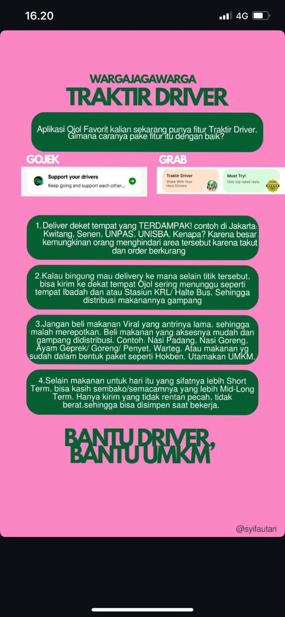 Saminsky_'s tweet image. Halo teman teman, mungkin yang punya rejeki lebih atau mau berbagi sedikit bisa ya. Sekarang grab dan gojek menyediakan layanan ‘berbagi driver’ dan pilihan menunya ada banyak banget🥰❤️