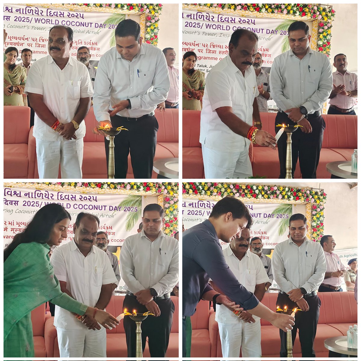 mammangrol12's tweet photo. આજ રોજ 2 સપ્ટેમ્બર, વિશ્વ નાળિયેર દિવસ. નિમિત્તે "નાળિયેર માં મૂલ્યસંવર્ધન" પર જિલ્લા સ્તરીય જાગૃતિ કાર્યક્રમ  નાળિયેર વિકાસ બોર્ડ દ્વારા માંગરોળના રહીજ ગામ ખાતે આયોજન કરવામાં આવેલ, https://t.co/VPwYKGSXSs