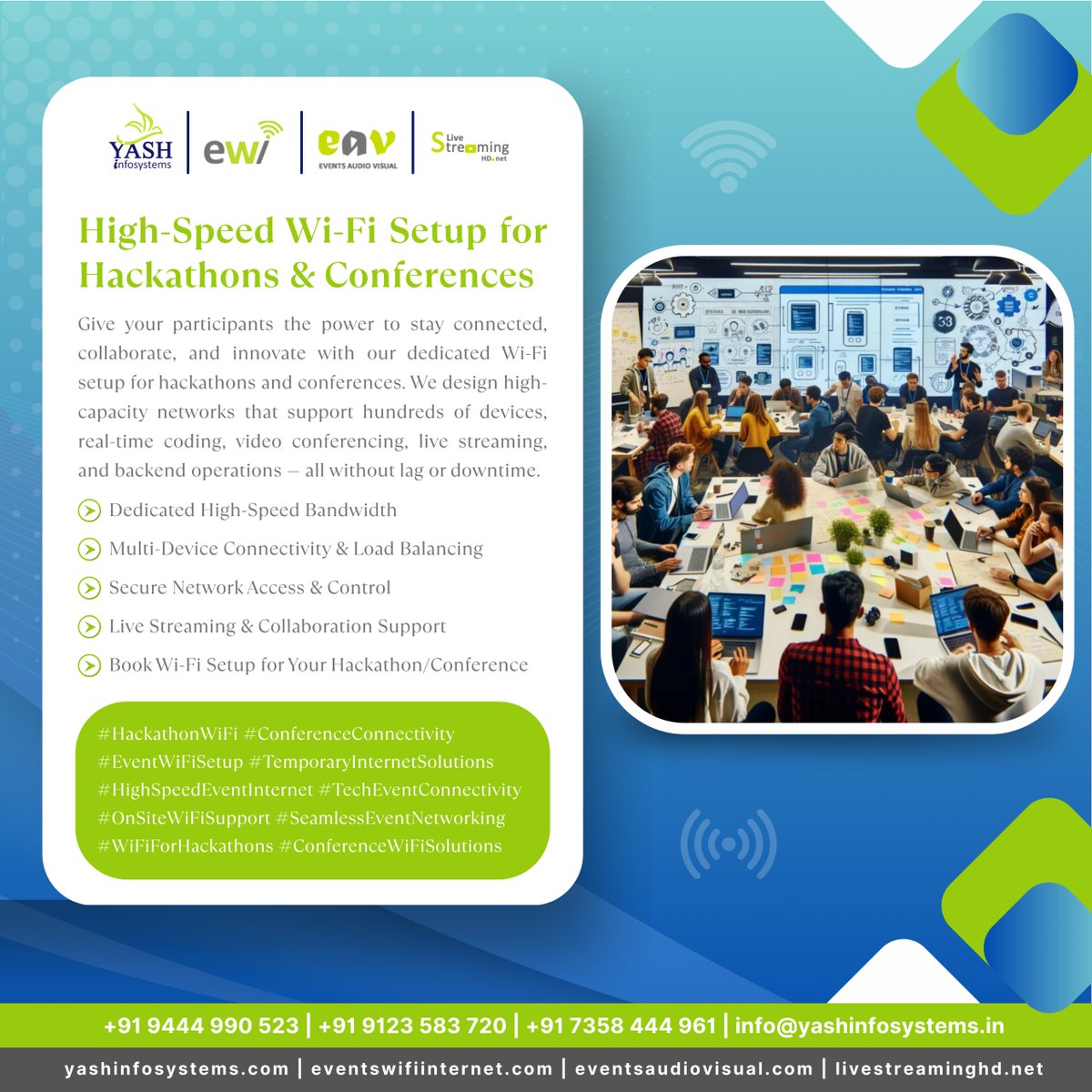 events_wifi's tweet photo. High-Speed Wi-Fi Setup for Hackathons &amp; Conferences

#HackathonWiFi #ConferenceConnectivity #EventWiFiSetup #TemporaryInternetSolutions #HighSpeedEventInternet #TechEventConnectivity #OnSiteWiFiSupport #SeamlessEventNetworking #WiFiForHackathons #ConferenceWiFiSolutions https://t.co/Ki9rjdhqLy