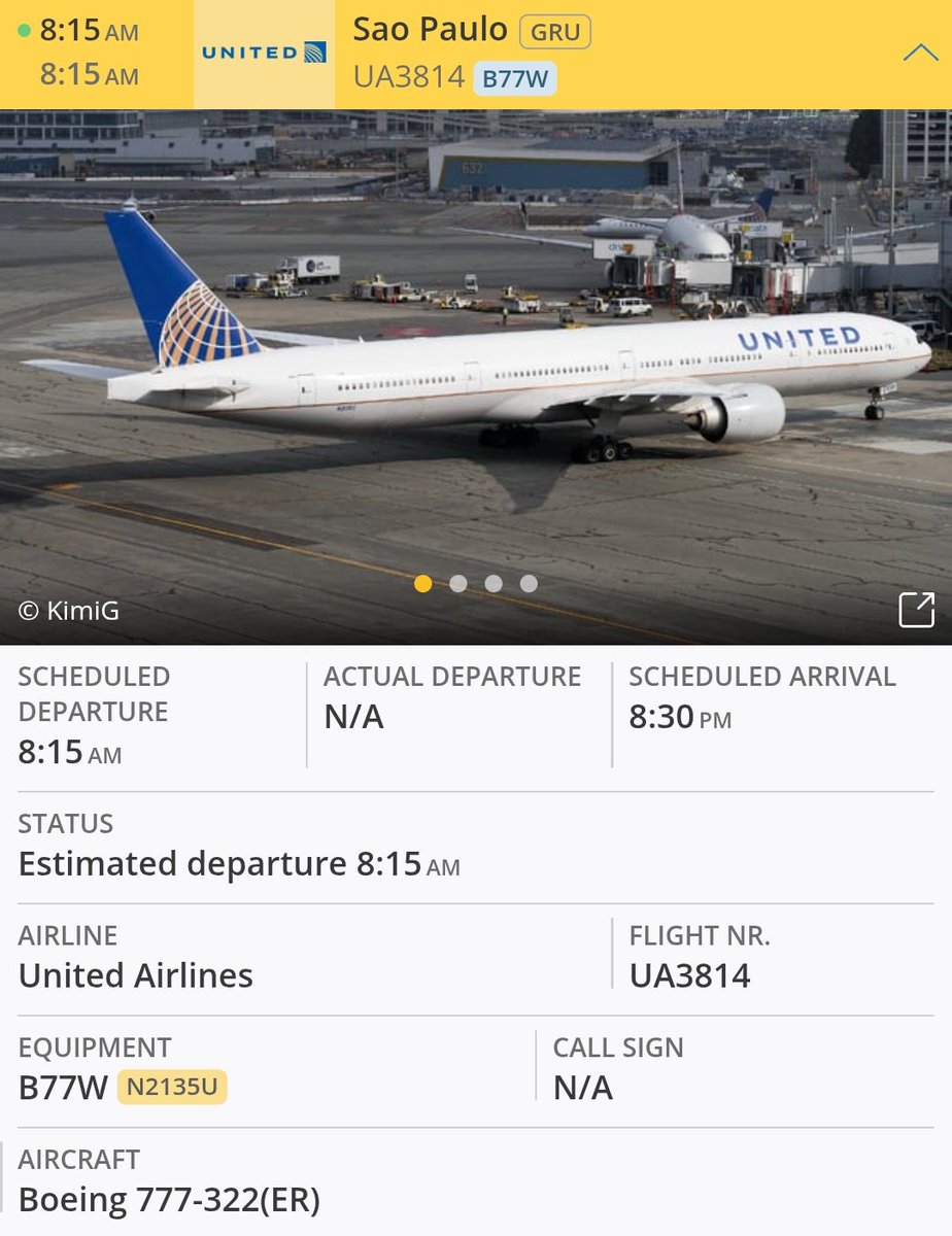 Os voos do Los Angeles Chargers e do Kansas City Chiefs aqui para o Brasil. O Chargers sai hoje às 17h10 no horário lá de Los Angeles e o Chiefs sai amanhã às 8h15 no horário local.