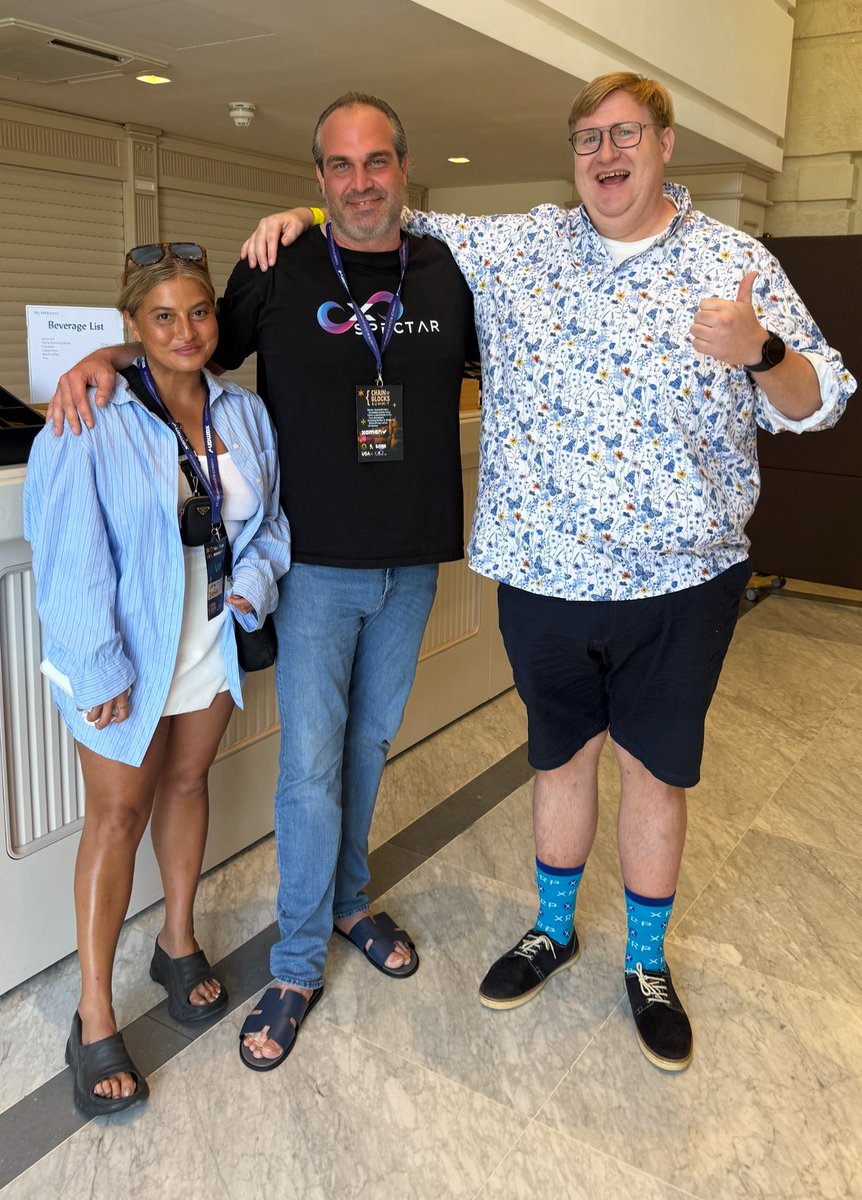 xSPECTAR ™ (@xspectar) on Twitter photo Meeting new friends, greeting old friends 🧬
<a href="/xspectDS/">DS 🪝🧬🟧🟦🍌🦍🧪</a> & <a href="/lainylainylny/">lainy</a> with "Mr cool socks" <a href="/Tom_Kuster/">Tom Kuster 🪝</a> from <a href="/XRPLLabs/">XRPL Labs 🪝</a> / <a href="/XamanWallet/">Xaman® Wallet 🪝</a> 🤝
#chainofblocks #XRPLedger Meeting new friends, greeting old friends 🧬
<a href="/xspectDS/">DS 🪝🧬🟧🟦🍌🦍🧪</a> & <a href="/lainylainylny/">lainy</a> with "Mr cool socks" <a href="/Tom_Kuster/">Tom Kuster 🪝</a> from <a href="/XRPLLabs/">XRPL Labs 🪝</a> / <a href="/XamanWallet/">Xaman® Wallet 🪝</a> 🤝
#chainofblocks #XRPLedger