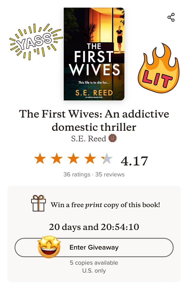 🚨 GIVEAWAY!! 

The First Wives Goodreads Giveaway is live!!! Enter now for your chance to win a paperback copy 📚

🔗 goodreads.com/giveaway/show/…