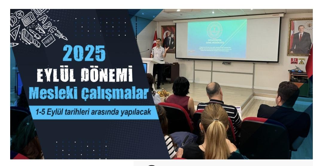2025 EYLÜL DÖNEMİ MESLEKİ ÇALIŞMA PROGRAMI AÇIKLANDI
Millî Eğitim Bakanlığına bağlı her derece ve türdeki eğitim kurumlarında görevli yönetici ve öğretmenlerin 2025 Eylül dönemi mesleki çalışmaları, 1-5 Eylül 2025 tarihleri arasında yapılacak.
#MilliEğitimHazır
