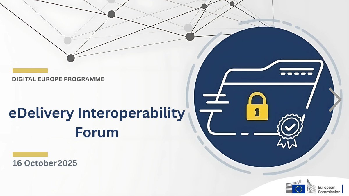 A new #eDelivery #Interoperability Forum will take place on 16/10!

This is your chance to engage with the eDelivery team, share experiences and help shape the future of the eDelivery Building Block.

Fill in your application and join the conversation!
👉europa.eu/!TBDcrP
