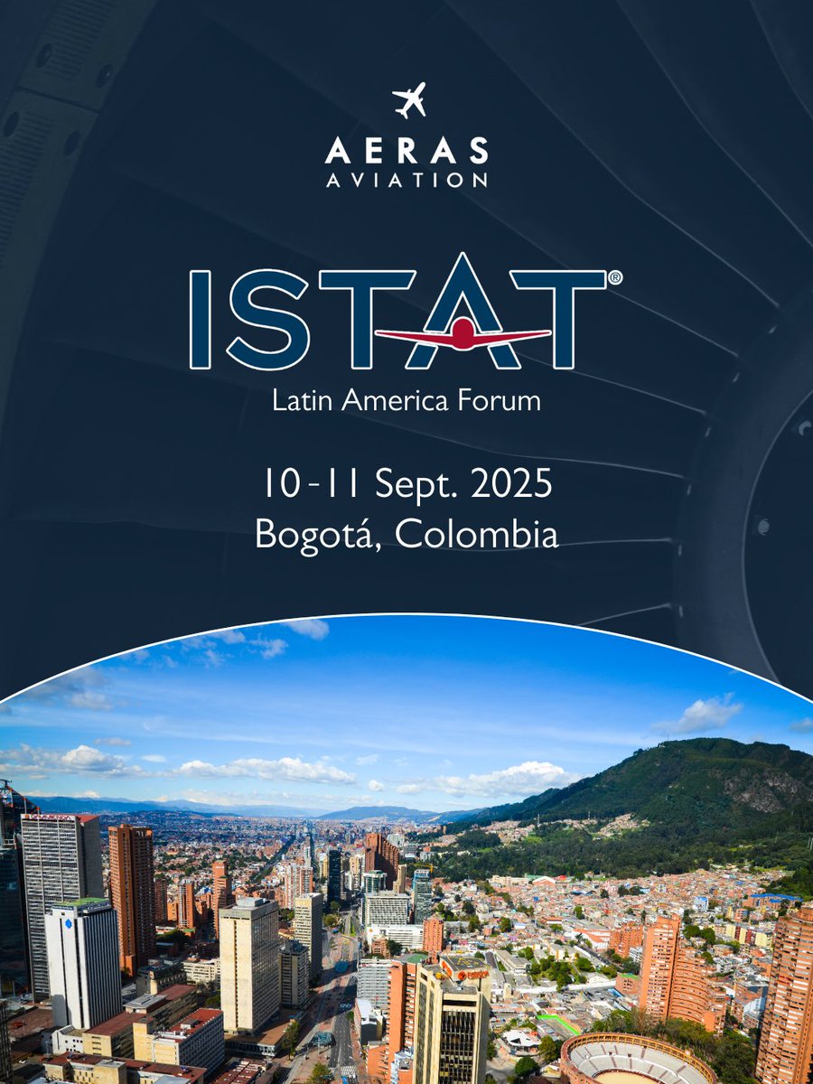 Aeras Aviation will participate in the ISTAT Latin America Forum, 10–11 September in Bogotá, Colombia. Looking forward to meaningful conversations and connections.
#ISTAT #ISTATLatinAmerica #AerasAviation #AviationAftermarket