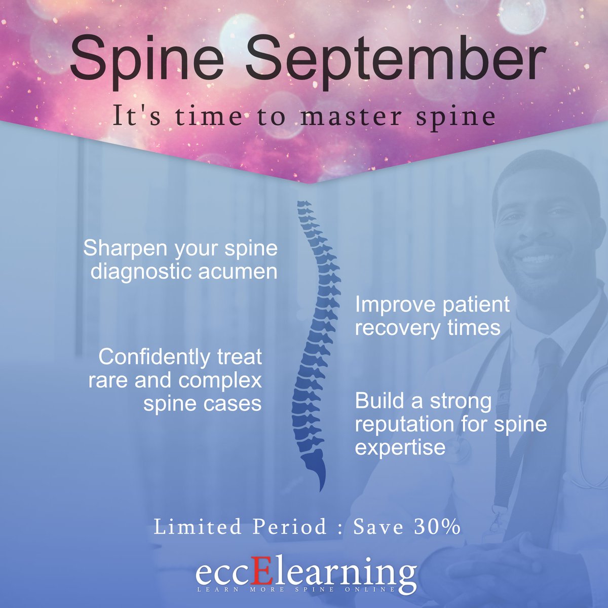 World-class CME-accredited online spine courses designed for surgeons and medical professionals working with spine cases.
👉Save 30% - ENDS SOON: eccelearning.com/spine-septembe…

#medicaleducation #SpineSurgery #SpineSurgeons #radiologists #surgicalresident #physiotherapist