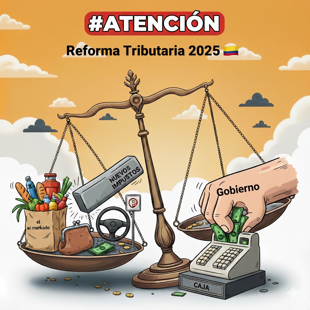 juancbocanegra's tweet photo. #ATENCIÓN La #ReformaTributaria del Gob @petrogustavo quiere recaudar $26,3 billones “para cuadrar caja”. El problema: lo hace con impuestos que terminan en el pasaje, el mercado y el arriendo del parqueadero. Ajustar ingresos sin recortar gasto es pegarle al bolsillo equivocado. https://t.co/wOXX3KuLGZ