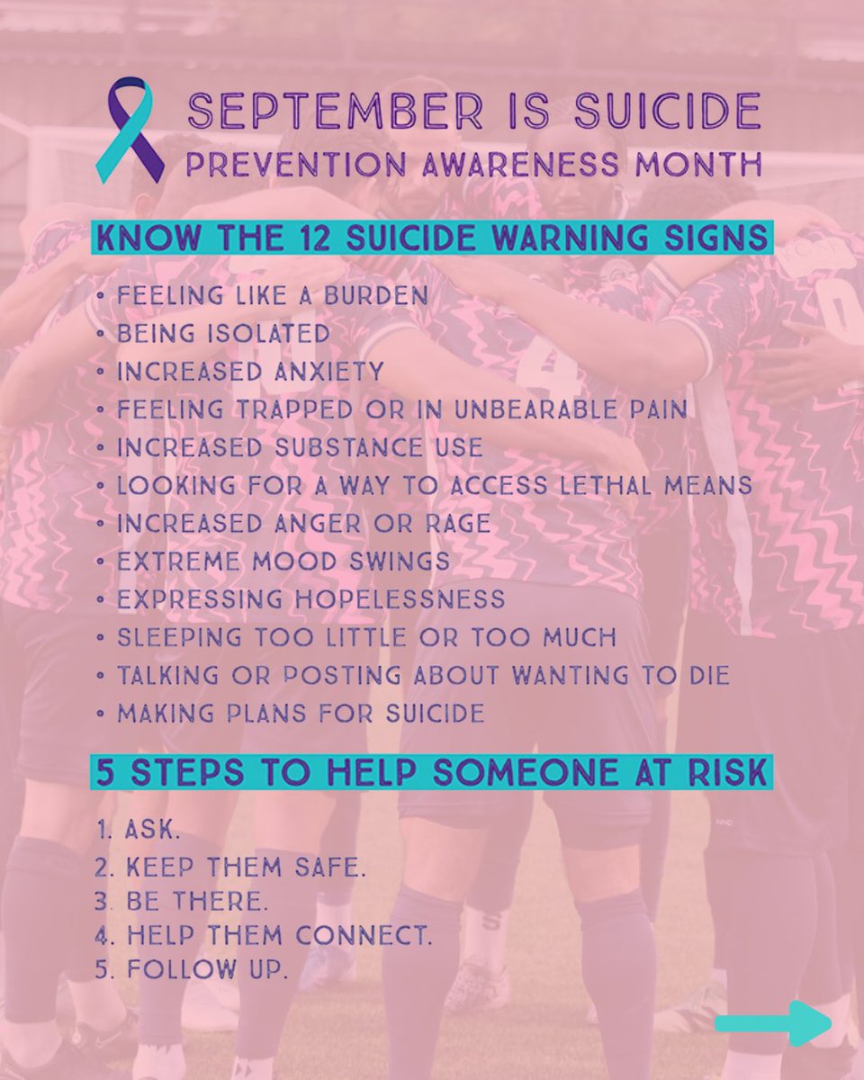 AFC_Welwyn's tweet photo. September Suicide Prevention Month , we want to reach out and remind you: YOUR LIFE MATTERS!💜

If you’re struggling, please know there is help, there is hope, and there are people ready to listen.

Swipe for resources and numbers you can call or text if you ever need someone to talk to.

Sometimes the hardest step is reaching out — but you never have to take it alone. 💜

#SuicidePreventionMonth #ReachOut #YouMatter