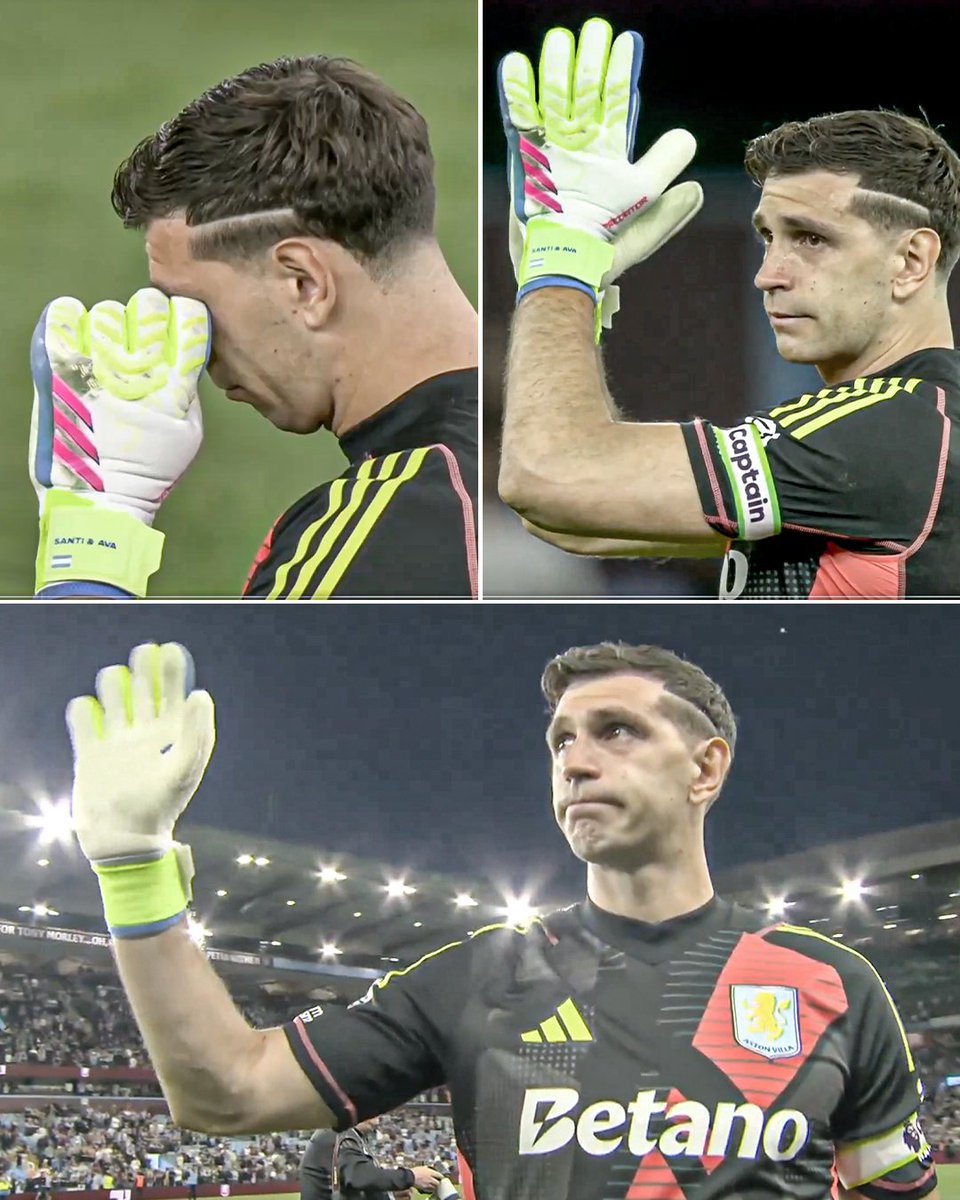 ESPNFC's tweet image. Emi ‘Dibu’ Martínez was in tears as he waved goodbye to Aston Villa fans in what many thought would be his final home game, with the club reportedly under financial pressure to sell a big name.

Four months on, he’s still a Villa player 😅