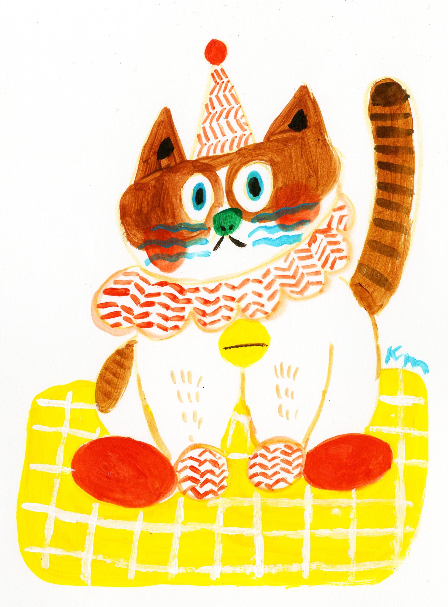 【hanako】猫　テラコッタ絵84 hanako】猫 テラコッタ絵84 hanako様専用】猫 テラコッタ絵84
