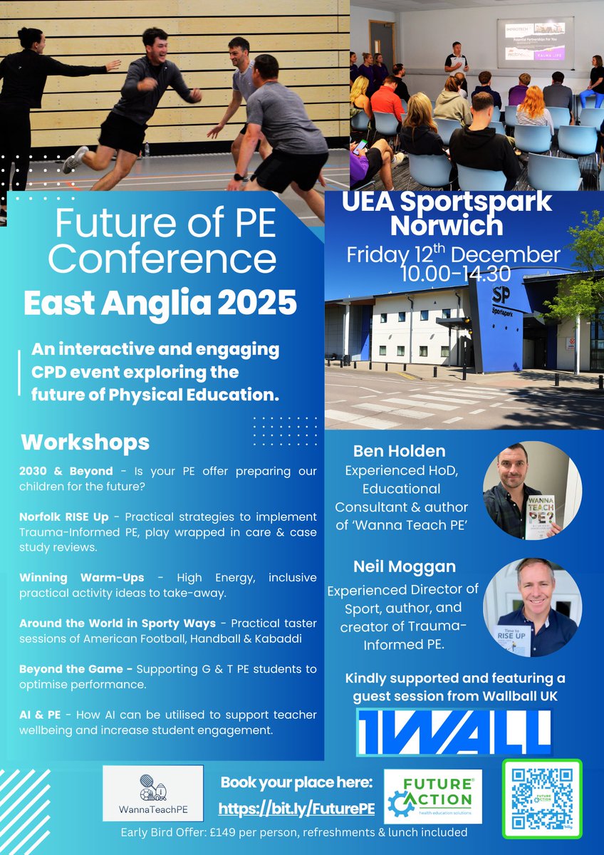 WannaTeachPE's tweet image. 📢 Calling all PE Leads &amp;amp; Educators! 🏅

Join us at the East Anglia Future of PE Conference! 🙌

🎓 Inspiring speakers @neilfutureact
🤝 Networking opportunities
📈 Shaping the future of PE

🎟️ Spaces are limited &amp;amp; selling fast — secure yours NOW! ⏳ 

🔗 eventbrite.co.uk/e/east-anglia-……