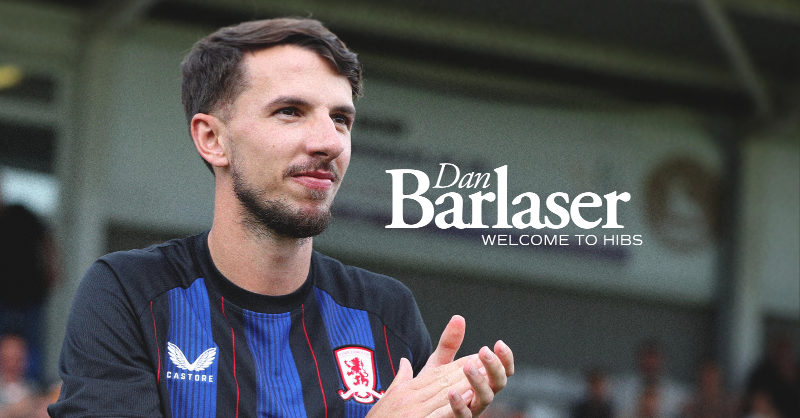 HibernianFC's tweet photo. We are delighted to announce the signing of defensive midfielder Daniel Barlaser 🤝 📝 

Dan joins the Hibees on a season-long loan from Middlesbrough!