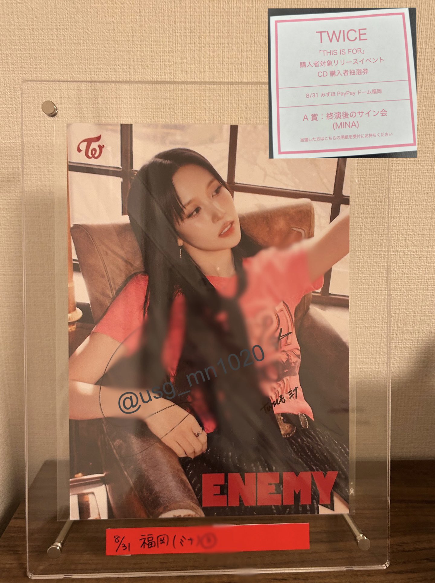 twice ミナ サイン 最終値下げ 最終値下げ】TWICE Celebrate 直筆サイン ミナ - アイドル工場
