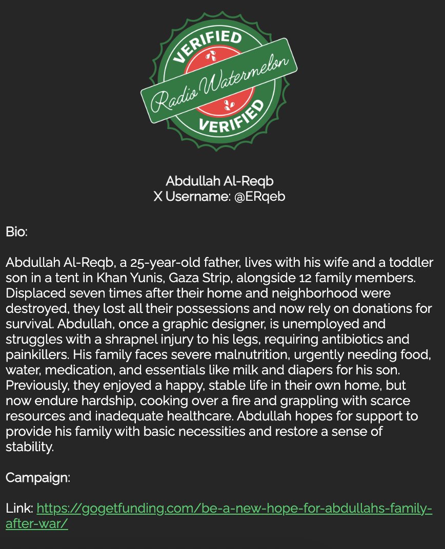 🚨$0 in 15+days!🚨SUPER URGENT!🚨

Welcome <a href="/ERqeb/">Eng.abdullah𓂆🇵🇸</a>!

#LifelineToGaza #DonateBoost      
Volunteer with me at #Viva t.ly/72UHv

🔴Only $53 raised so far!🔴

Help my brother Abdullah, supporting his family &amp; 12 members of his bigger family: gogetfunding.com/be-a-new-hope-…