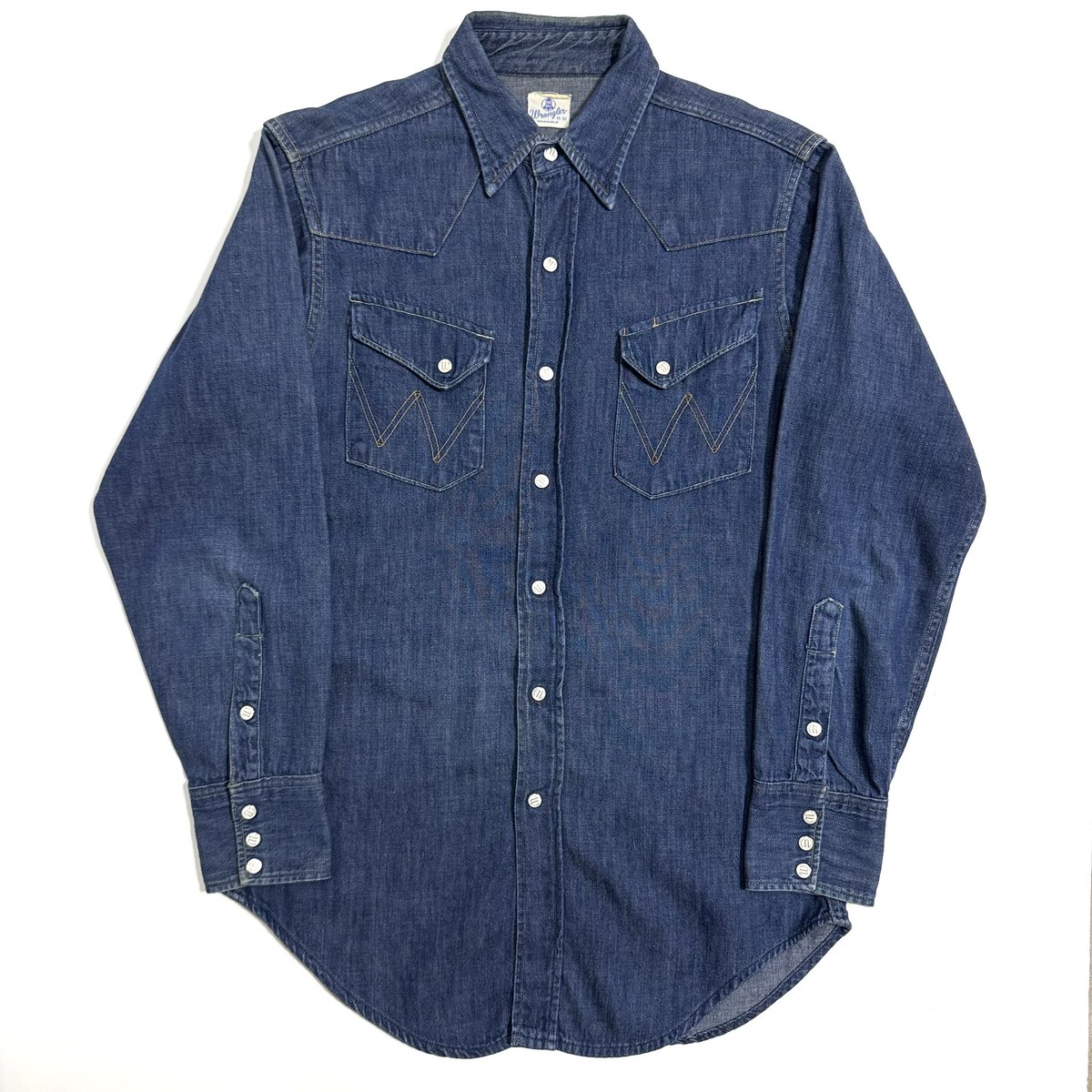 vintage 60s Wrangler 白タグ 27MW ウエスタンシャツ Wrangler 27MW デニムウエスタンシャツ 白タグ USA製 70s - メルカリ