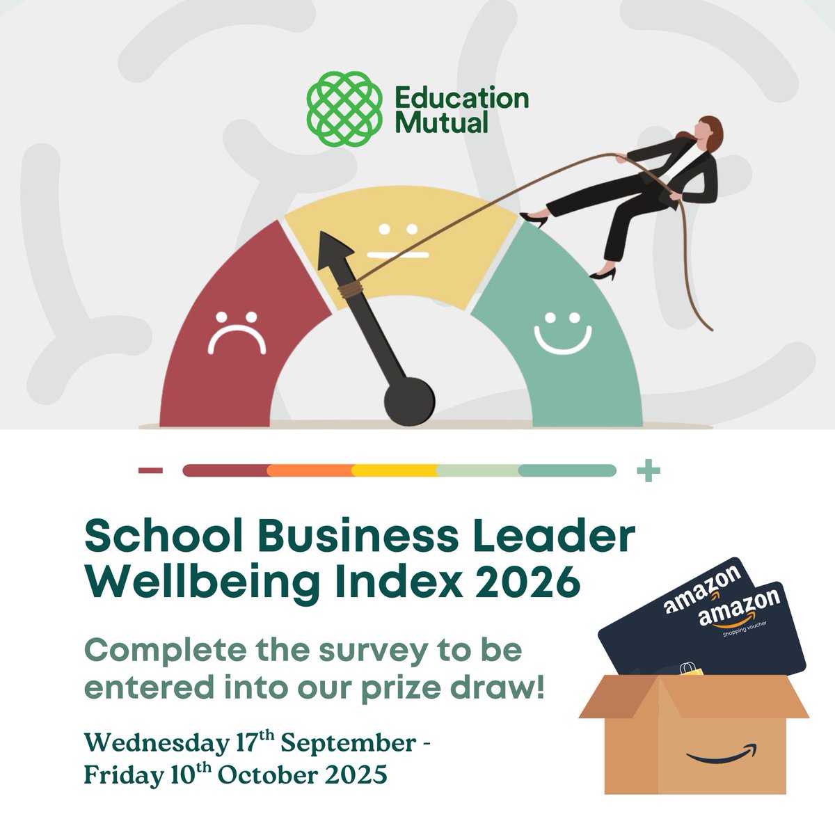 EducationMutual's tweet image. How are School Business Leaders really doing?
Education Mutual are listening....The #EMSBLWellbeingIndex is back!! 🧠

Complete the survey and make your voice heard.
⬇️online1.snapsurveys.com/EMSBLWI2026