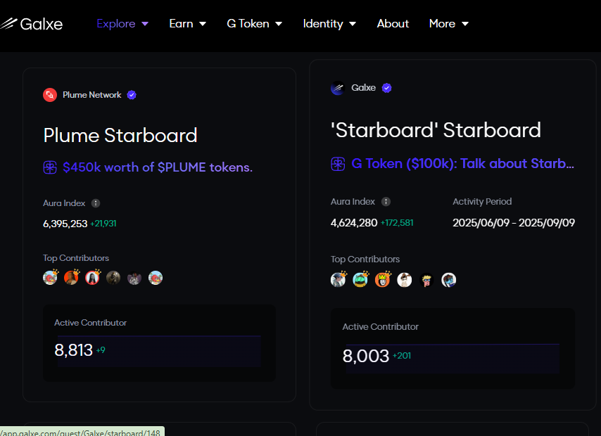 today i finally discovered an underrated AttentionFi platform

not a new name in web3 — yes, you already know <a href="/Galxe/">Galxe</a> but did you catch up with Galxe Starboard? $100K $G rewards are waiting until Sept 9 👀

i literally wondered how i almost missed it… so from today i’m starting