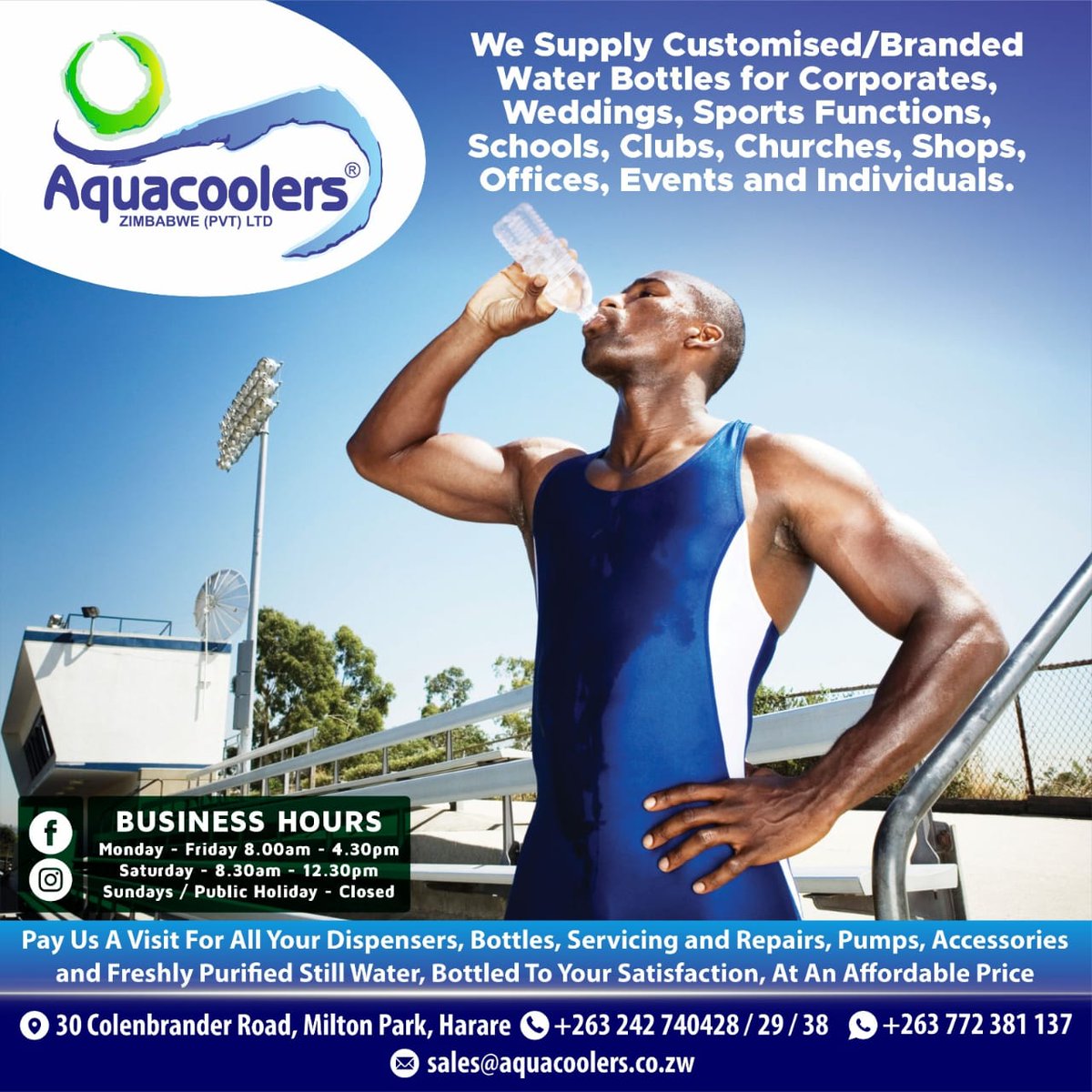 Aquacoolers Zimbabwe - We Supply Customised Branded Water Bottles for All Events!