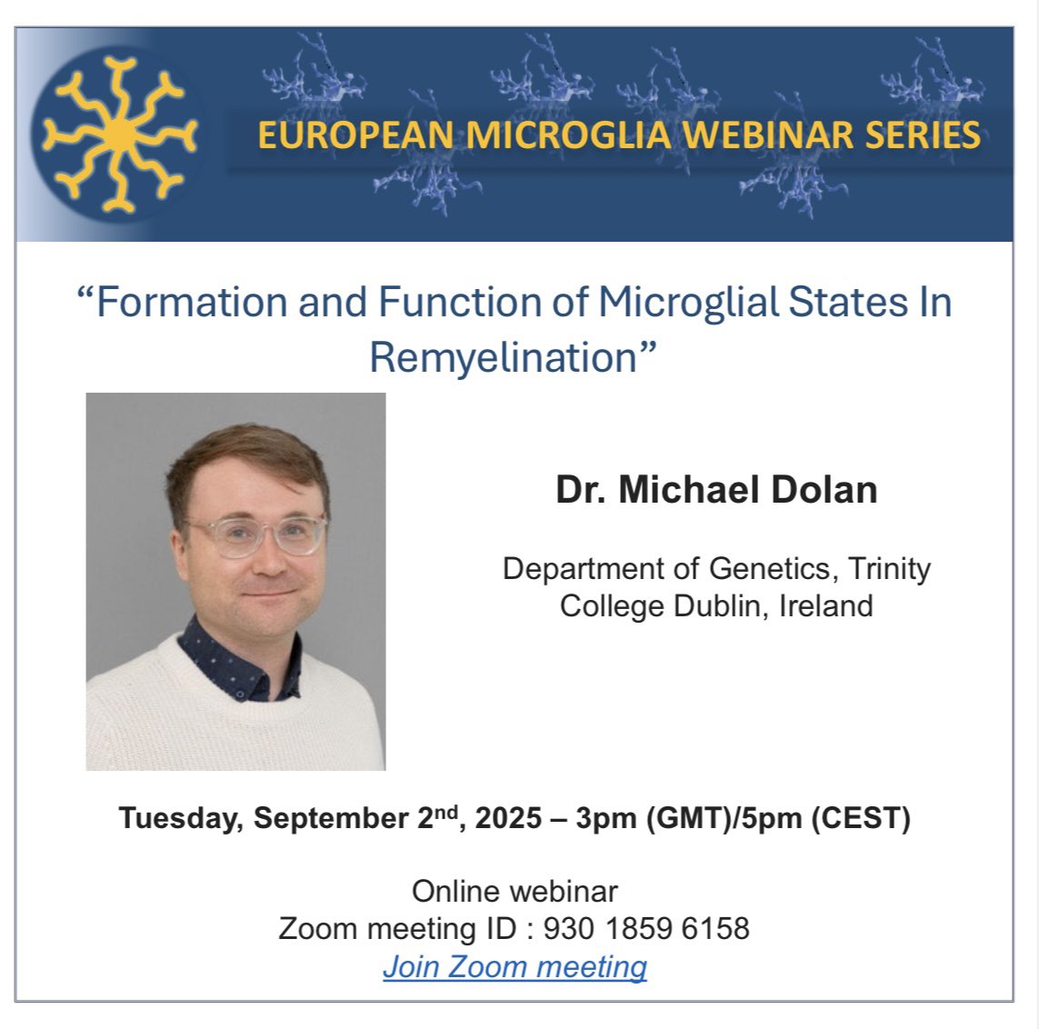 📢 New webinar coming TODAY 📢 
Michael Dolan from Trinity College Dublin is our next speaker. Check all the information in the flyer! See you all today in unil.zoom.us/j/93018596158
