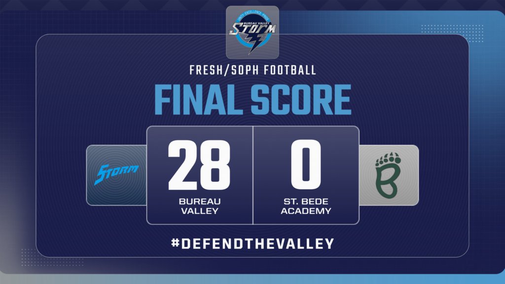 ⚡️ Final from Storm Stadium ⚡️

The Fresh/Soph Storm came out fired up on Labor Day and never let off the gas!

Dominant on both sides of the ball. Great win, Storm! 💪

#DefendTheVALLEY