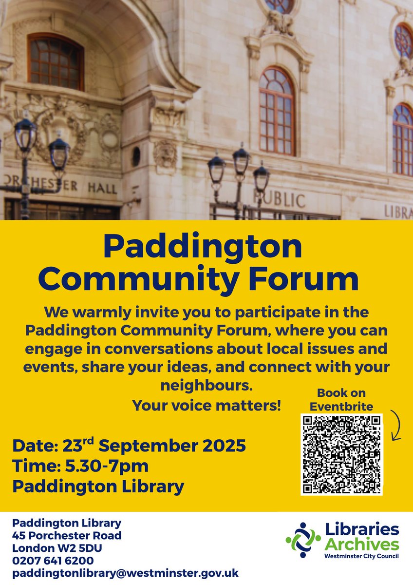 Welcome to the Paddington Community Forum! 🎉 

📆  23 September
📍  Paddington Library
🕓  5:30 - 7pm

Let's come together to share ideas, voice concerns, and connect with fellow residents.

Your input is valuable in shaping the future of our community.