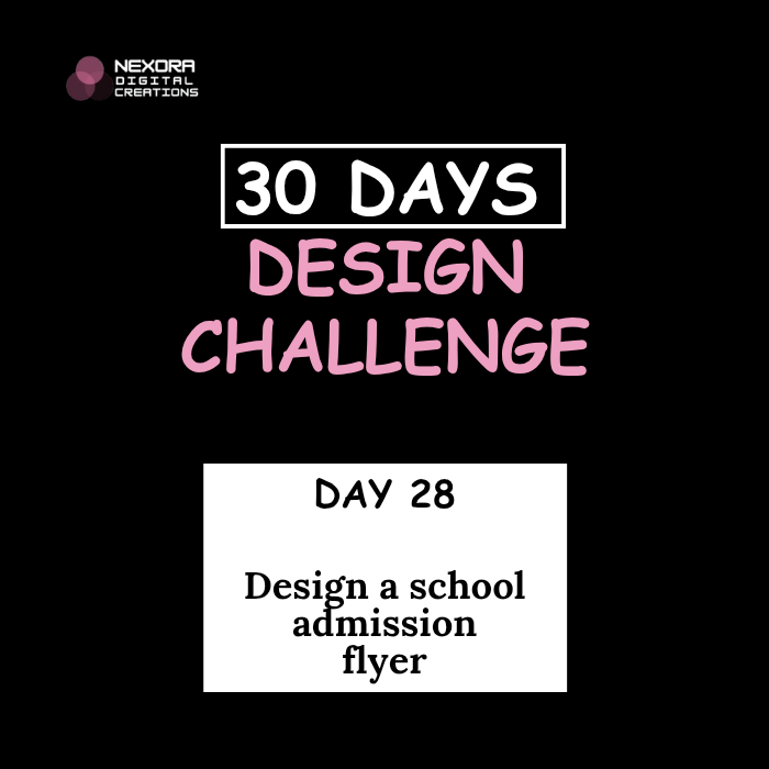 zainab_otun's tweet photo. Day 28/30: Get your school the marketing it deserves! 📣💡 Elevate your brand with stunning graphics. DM me for professional design services #SchoolMarketing #FlyerChallenge #30DayFlyerChallenge #GraphicsDesign #Nexoradigitalcreations https://t.co/8QRH5izUmX