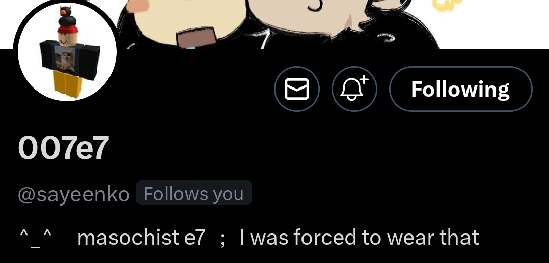 007n7hacker's tweet image. 007e7 bio WTF.
Why are u admitting ur a masochist¿¿