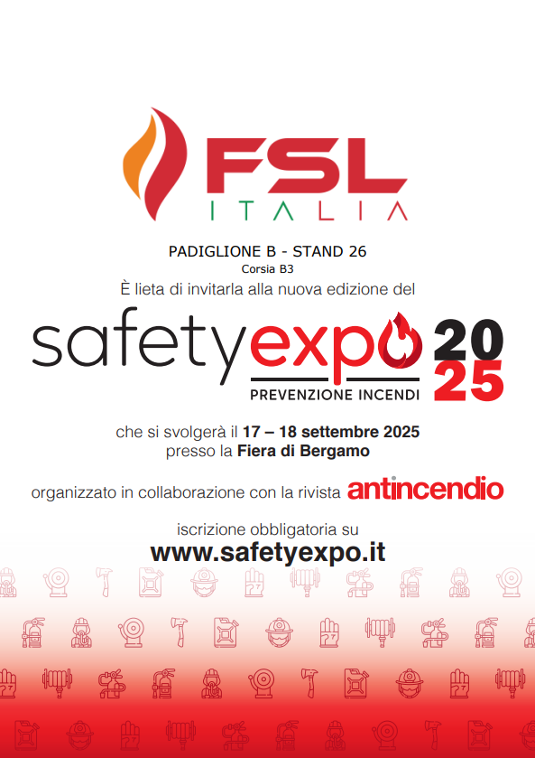 FSL_Fire's tweet photo. FSL Italia is exhibiting at the Safety Expo 2025 in Bergamo city!

September 17-18 2025 | Fiera di Bergamo
Register for free at https://t.co/5kvTOCj91c and come visit us!

Padiglione B - Stand 26
Corsia B3 https://t.co/tSbQUFXnXu