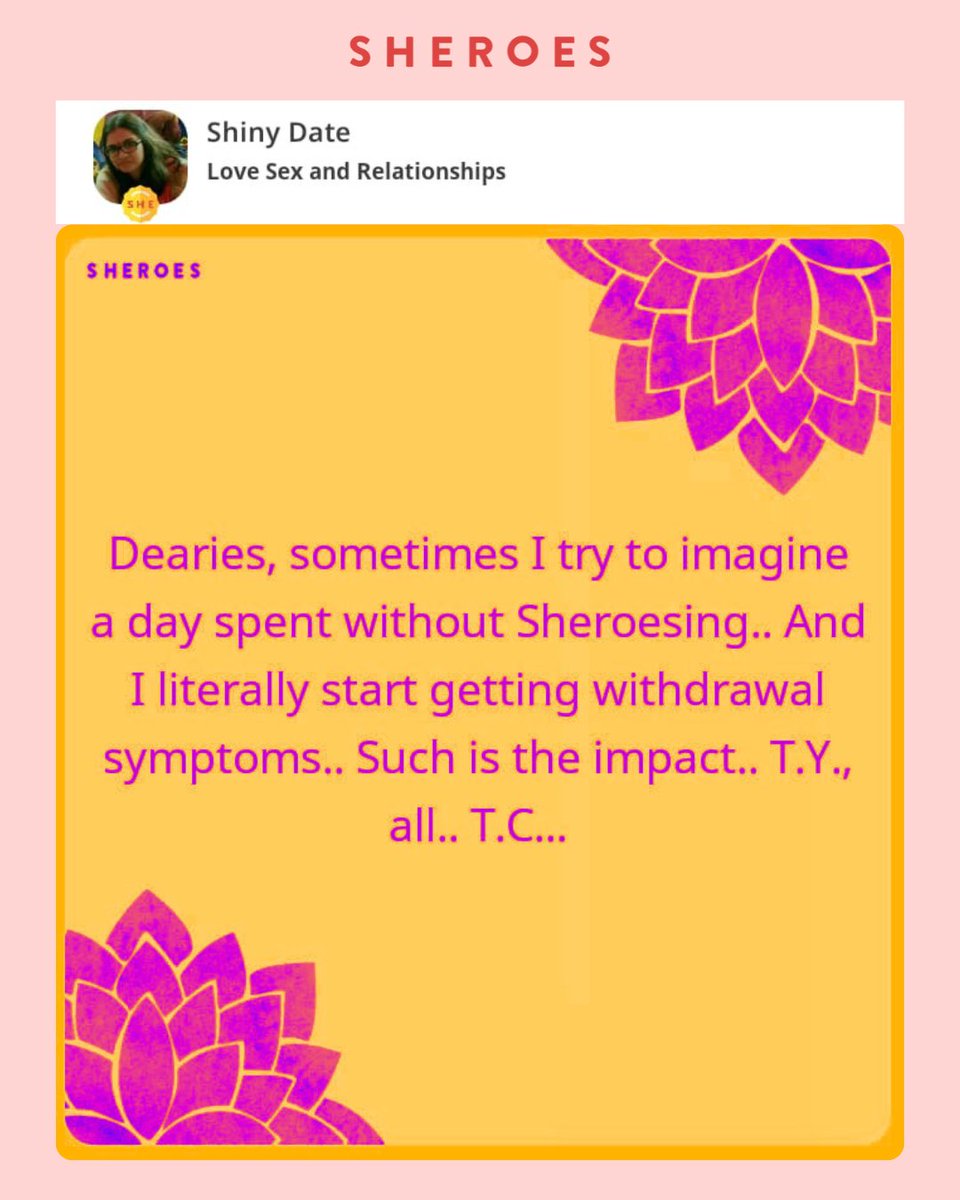 💖 Once a SHEROES, always a SHEROES
The bond we share here goes beyond conversations — it’s love, strength, and sisterhood that we can’t imagine a day without. 🌸

#Sheroes #WomenSupportingWomen #StrongerTogether