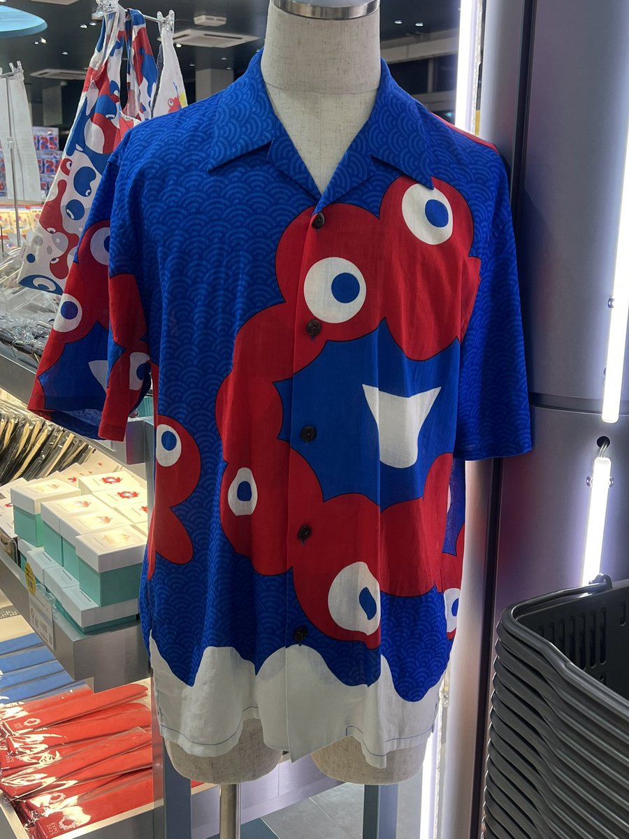 EXPO2025 ミャクミャク 毛染め アロハシャツ ちょっと高額なミャクミャクのアロハシャツ、ちょっと考えるわ〜と言い