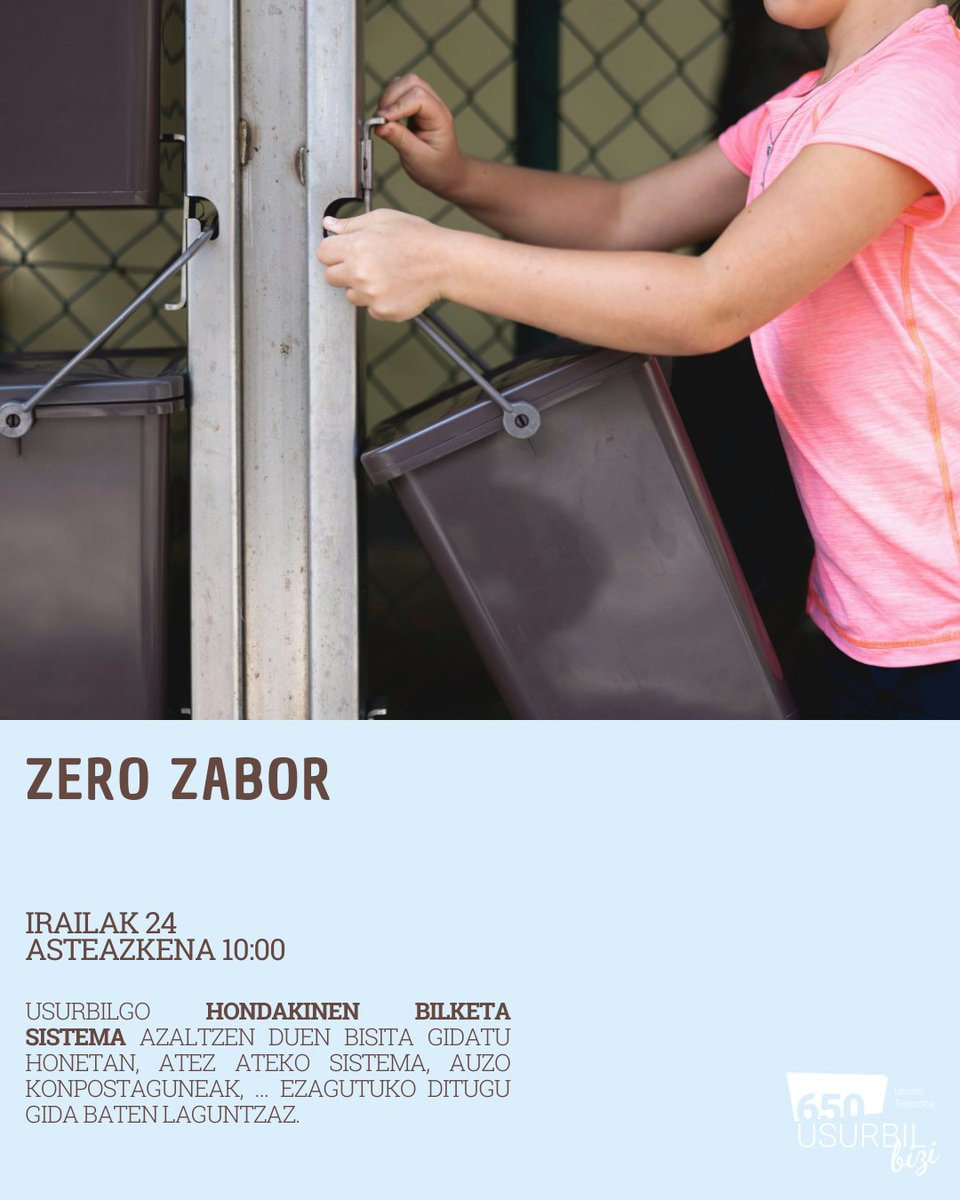 Ikasturte hasiera oso interesgarria izango da Usurbilen!
🍏09.13 Usurbilgo Sagardo Kultura: sagar-jotzea
🗺09.20 Gerraren Memoria Ibilbidea:  kolpisten okupazioaren urtemuga Usurbilen
🎨09.21 Museo Irekia: Zumeta Arte Estudioa
♻️09.24 Zero Zabor
Erreserbak 650usurbilbizi.eus