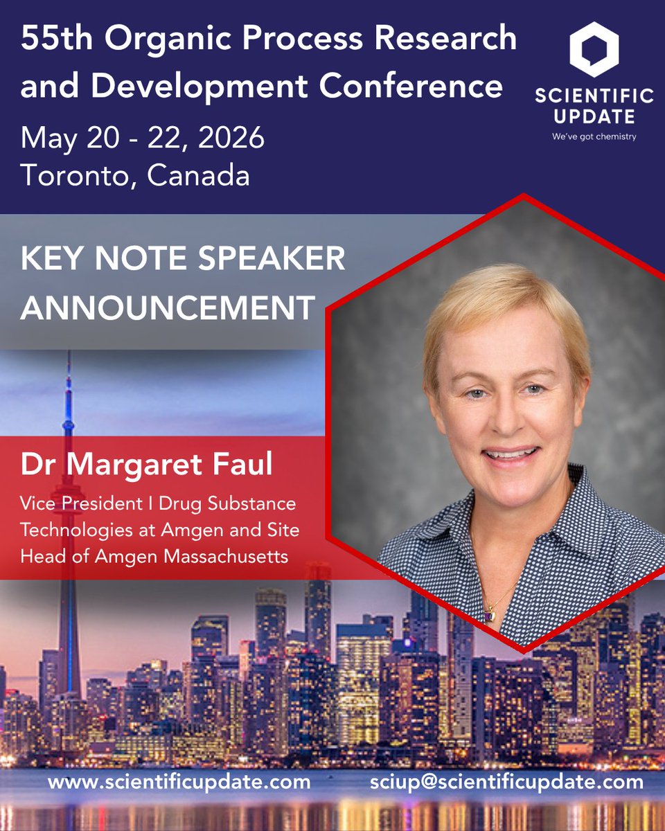 We’re proud to welcome Dr Margaret Faul as a keynote speaker at the OPR&amp;D Conference, Toronto, 2026!

As Vice President of Drug Substance Technologies at Amgen and Site Head of Amgen Massachusetts, Dr Faul brings deep expertise and leadership in the field. Her keynote address,