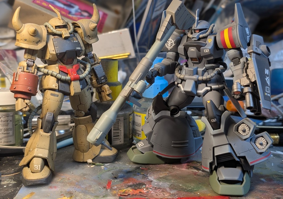 #グフの日
グフはそんなに作ってないのよね、やっぱりザク作っちゃうので。