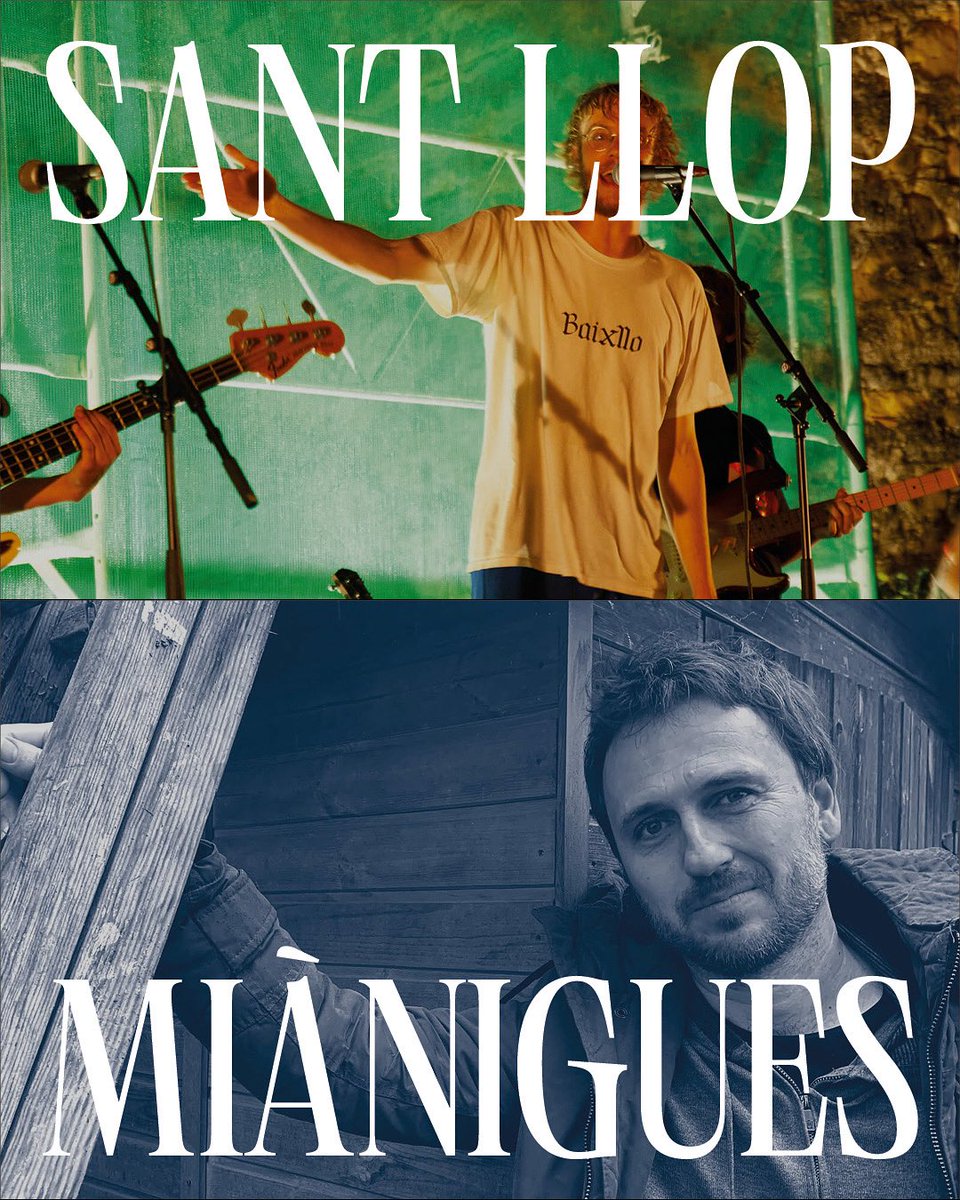 🎶Posarem el punt final a la Festa de Sant Llop d’enguany amb dos grans lletristes, dos compositors amb veu pròpia: Quim Carandell (La Ludwig Band) i Carles Sanjosé (Sanjosex).
🕗 Diumenge 7 de setembre, 20 h 
📌 sonoramusica.com

@laludwigband <a href="/Sanjosexmusic/">Sanjosex</a>