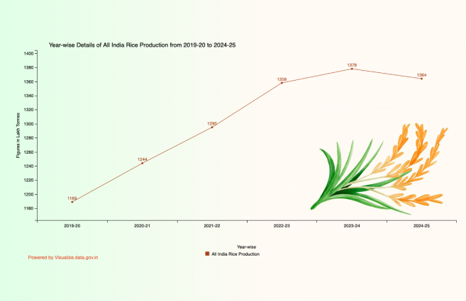 DataPortalIndia's tweet image. Year-wise Details of All India Rice Production from 2019-20 to 2024-25
community.data.gov.in/year-wise-deta…
#datagov #opendata #visualization #vod #riceproduction