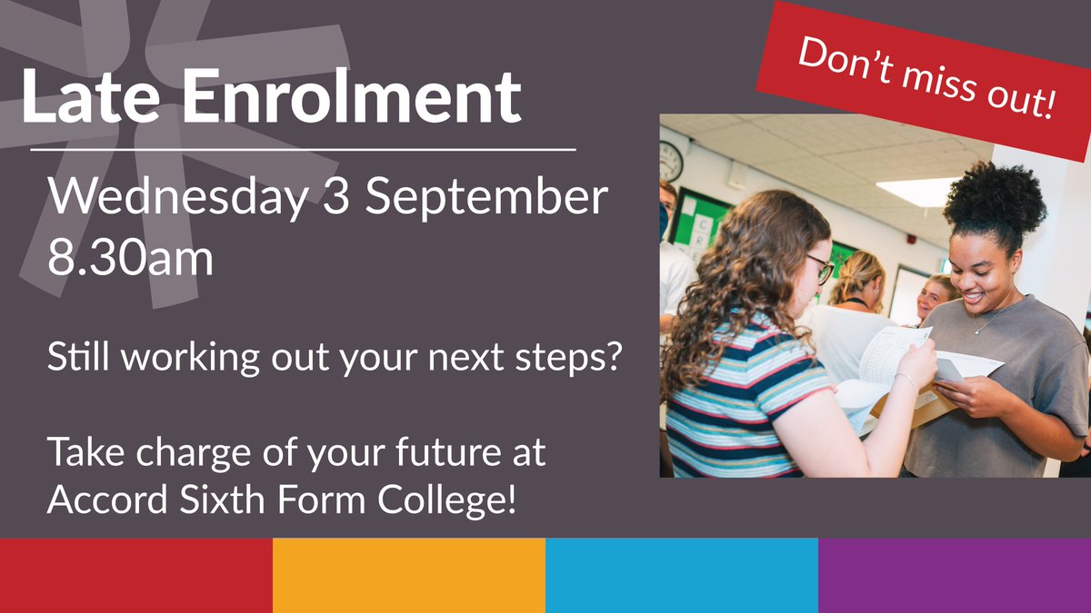 Still thinking about your next steps? This summer, our students secured our best ever A Level results:
⭐ 80% of grades were A*-C
✨56% of grades were A*-B
🏅 23% of grades were A*-A!

If you want to achieve your full potential too, come along to late enrolment tomorrow!