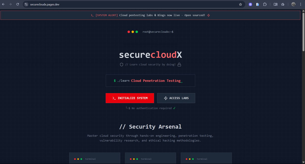 securecloudX's tweet image. Free &amp;amp; Open-sourced today! 
Security locked in the cloud!

securecloudx.pages.dev
#securecloudx #cloudsecurity #cloudpentesting #Community