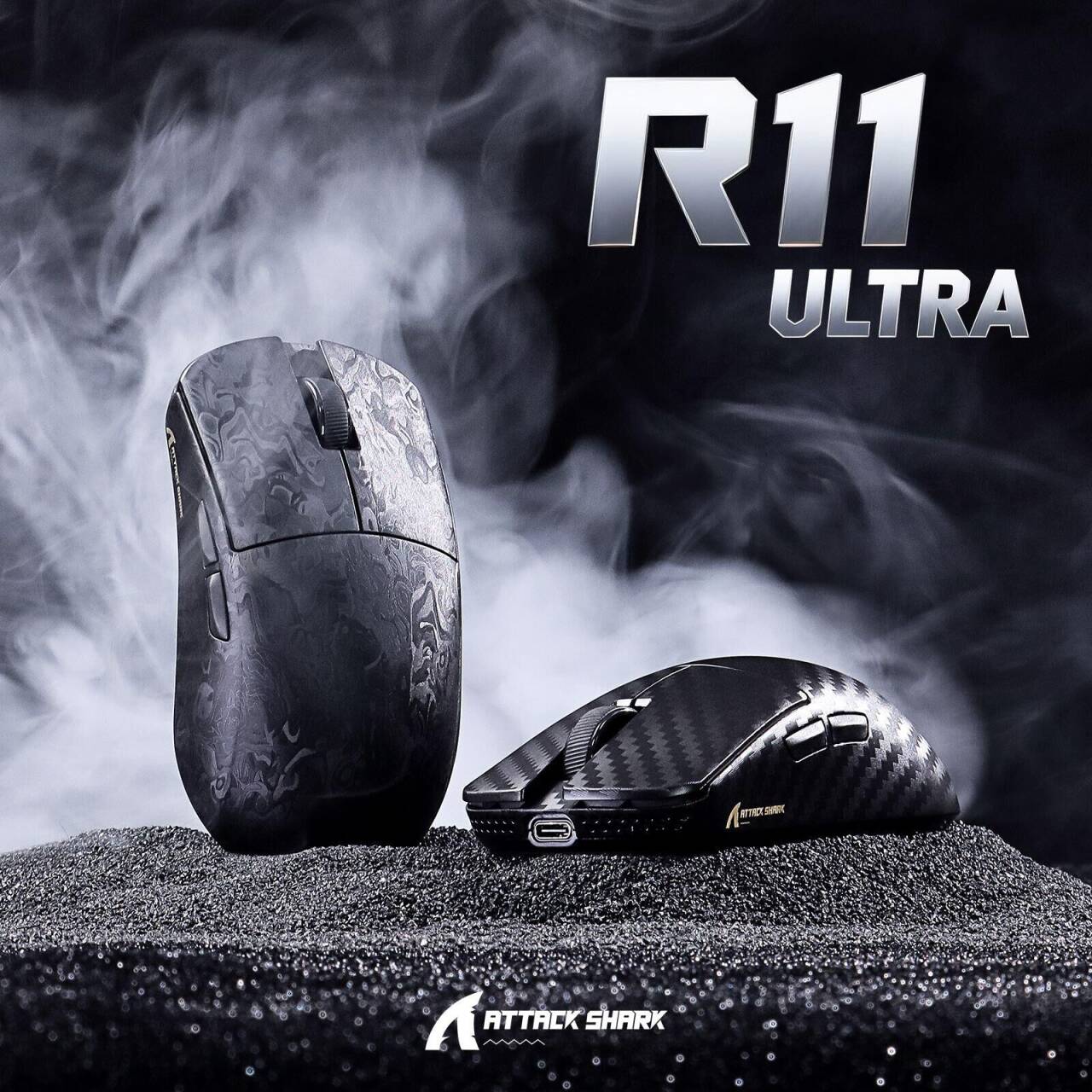 ATTACK SHARK R11 ULTRA カーボンファイバーゲーミングマウス R11 ULTRA 8K Wireless Mouse | 49g Carbon Fiber Shell
