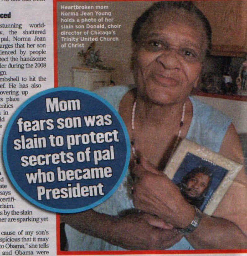 The main issue I have with legacy media not just ignoring Larry Sinclair’s Obama allegations, but stating over and over again that there was never any credible evidence. 

Maybe they should have interviewed Donald Young’s mother, Norma Jean Young?

Donald Young’s bullet-ridden