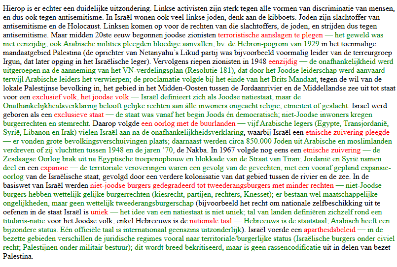 Ik heb ten minste 11 ernstige fouten over de geschiedenis van Israël en het conflict aangetroffen in een paragraaf van de blog van <a href="/StijnBruers/">Stijn Bruers</a> (rood). 

Mijn opmerkingen in groen. Hoeveel kunt u er vinden?