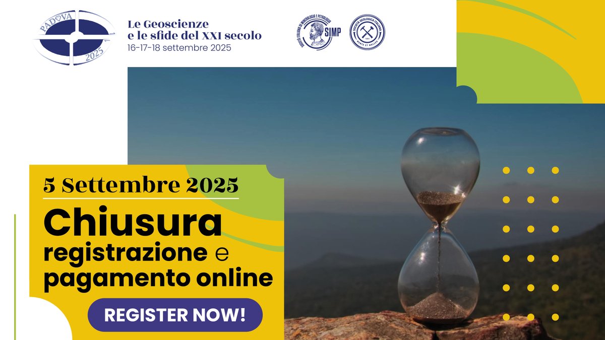 📢 We would like to remind you that the 𝐝𝐞𝐚𝐝𝐥𝐢𝐧𝐞 for online payments and registrations is 𝐒𝐞𝐩𝐭𝐞𝐦𝐛𝐞𝐫 𝟓.
After that date, you will only be able to pay onsite!
Fees ➡️ en.geoscienze.org/896/fees.html