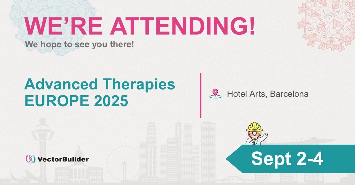 VectorBuilder's tweet image. We’re at Advanced Therapies Europe in Barcelona from today until Thursday! 🇪🇸🔬
Connect with VectorBuilder to talk gene delivery innovation &amp;amp; the future of cell &amp;amp; gene therapy. 🧬🚀
#AdvancedTherapiesEU #VectorBuilder