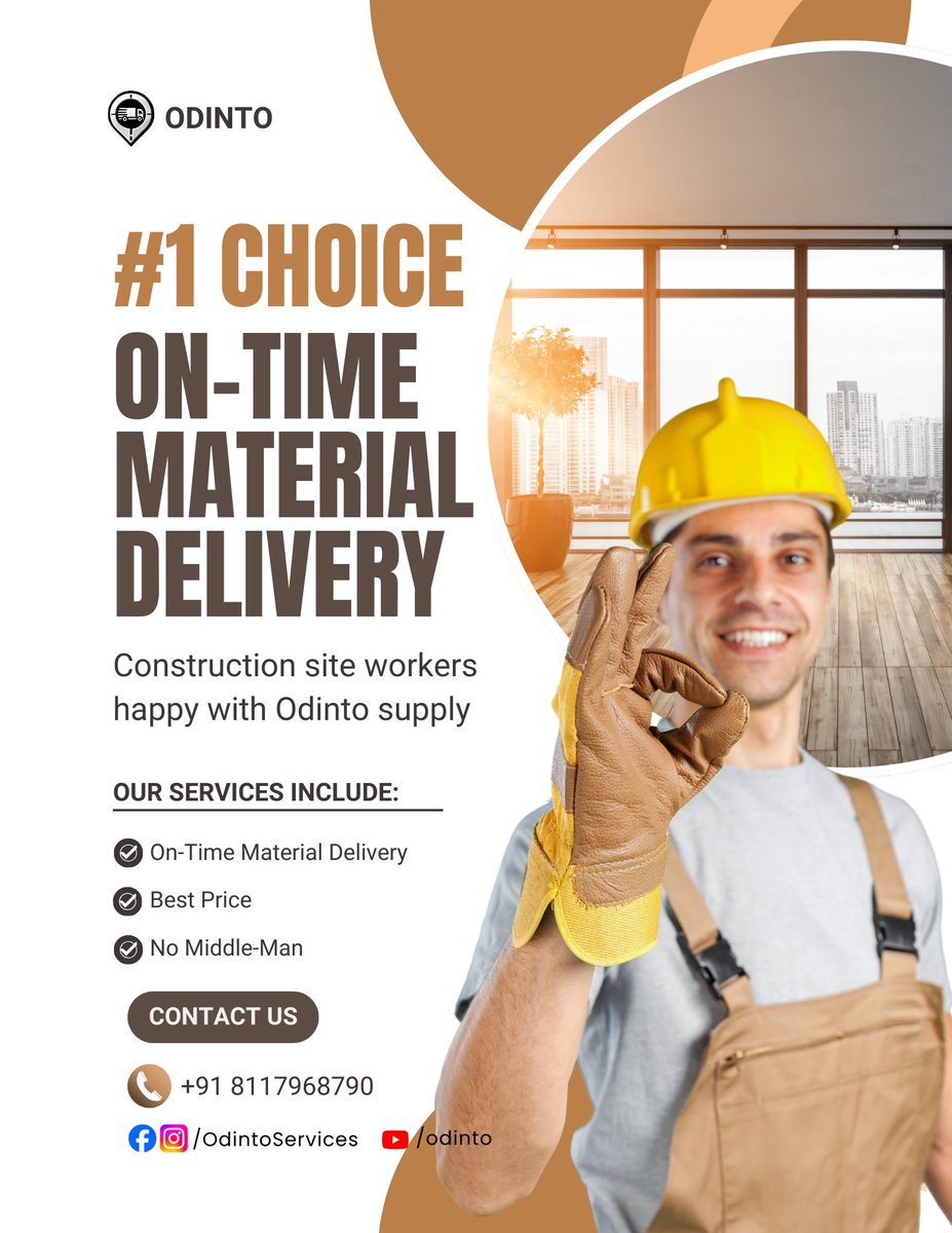ODINTO125608's tweet image. Building made simple!
Odinto delivers cement, TMT bars, paints, pipes &amp;amp; more directly to your site – saving you time, cost &amp;amp; effort.
Explore: odinto.com
Contact: 8117968790

#BuildingMaterials #ConstructionSolutions #OdishaProjects