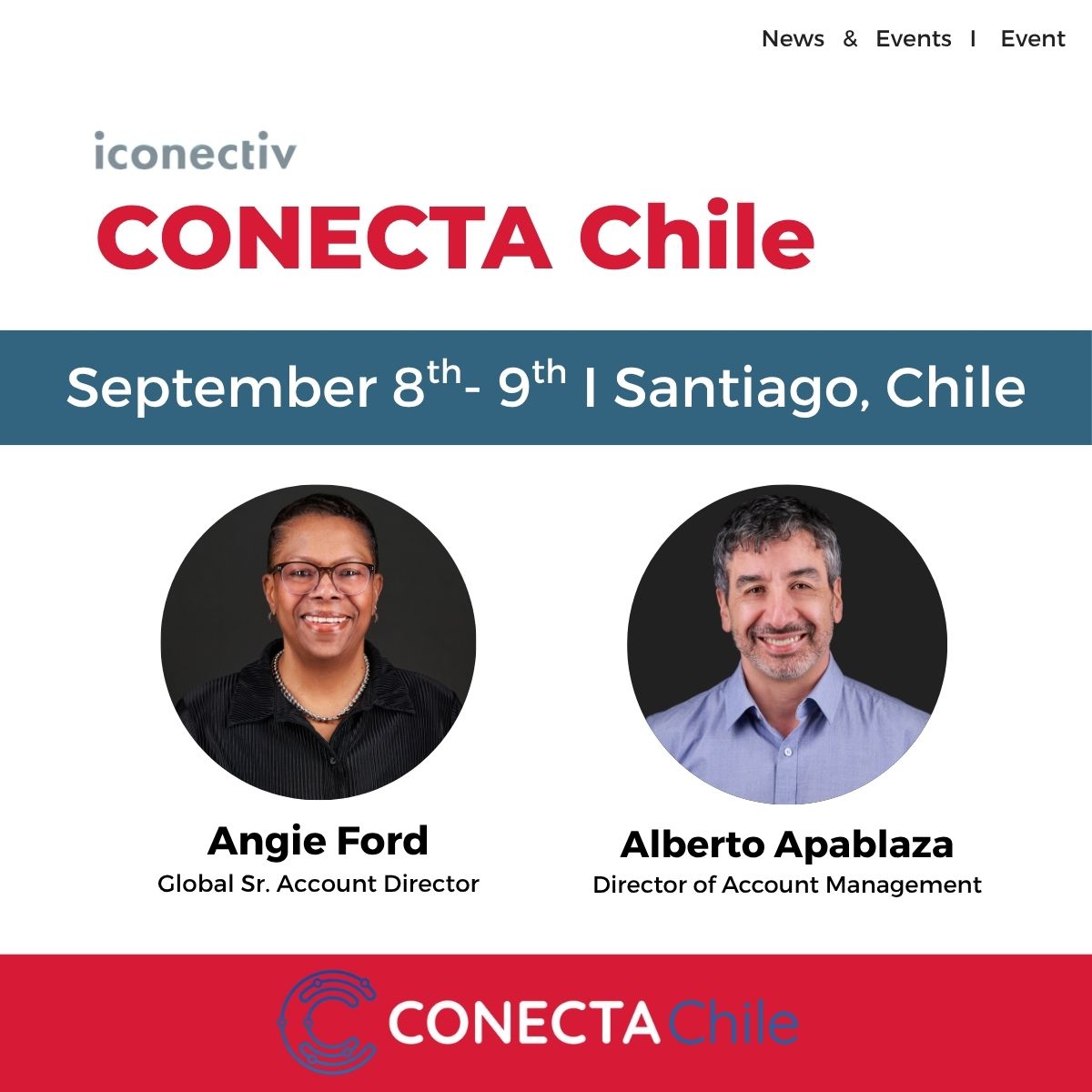iconectiv's tweet image. We are heading to #ConectaChile on Sept 8–9! Join Alberto Apablaza &amp;amp; Angie Ford as they talk about real-world applications of iconectiv® TruNumber solutions to strengthen telecom networks. 📱🛡️

🔗 bit.ly/4llfg7s

@conecta_latam #ConectaLATAM