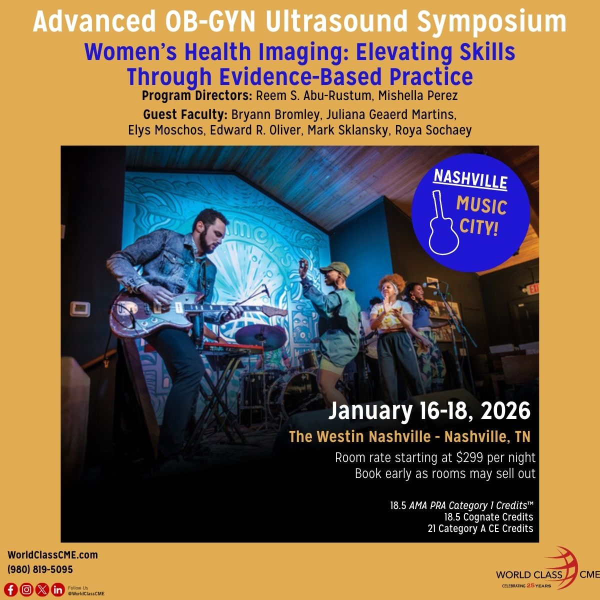 This 3-day course in beautiful Nashville is designed to strengthen your skills through practical approaches to ultrasound imaging.

Reserve your spot today!

ow.ly/CJ2a50WJM8a

 #UltrasoundImaging #OBGYNConference #CME2026 #MedicalSymposium #WorldClassCME #CME