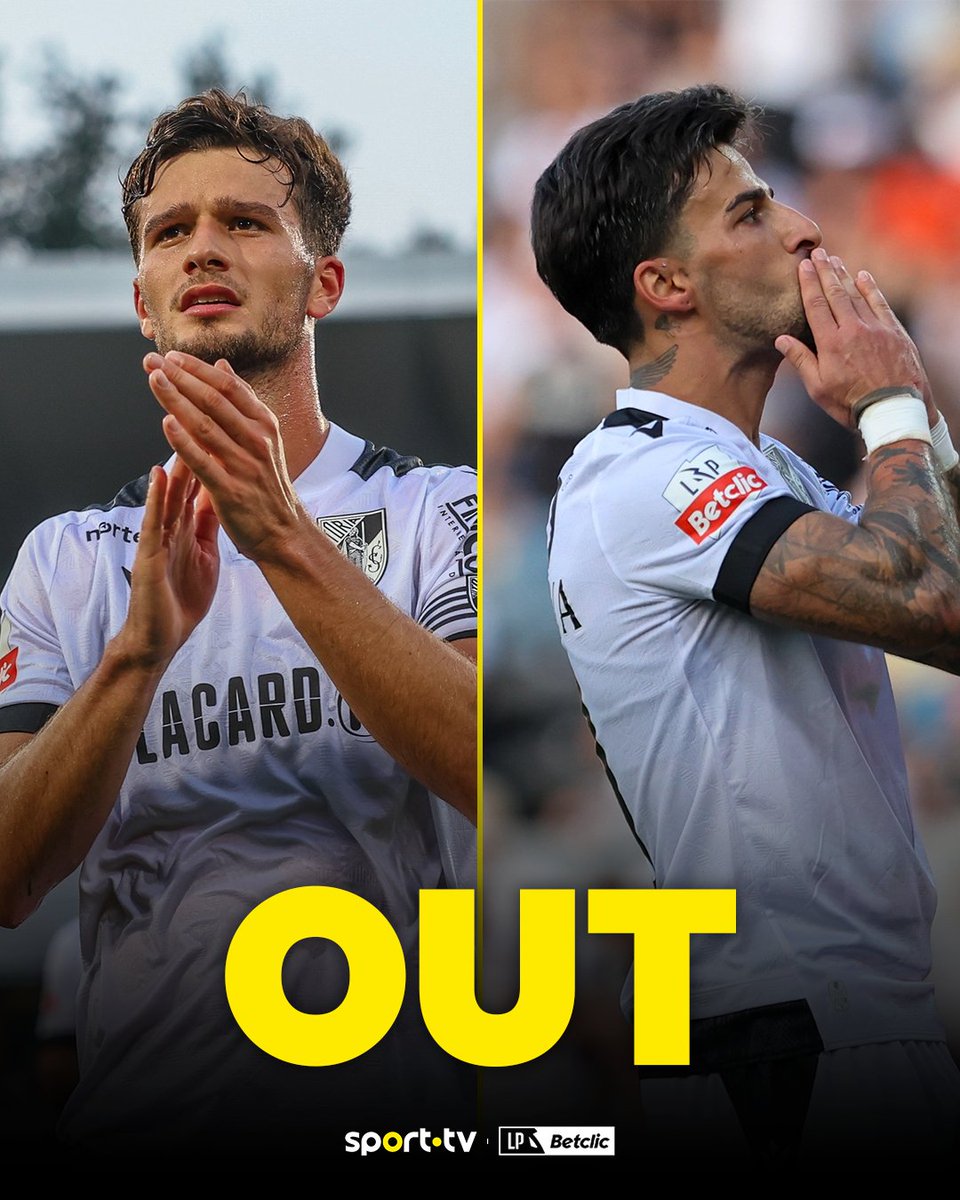 sporttvportugal's tweet photo. Vitória SC viu dois dos seus capitães a sair neste último dia de mercado ↘️
Saídas importantes nos vimaranenses?
#sporttvportugal #VitoriaSC #TomasHandel #TiagoSilva https://t.co/qDGqjdguLH