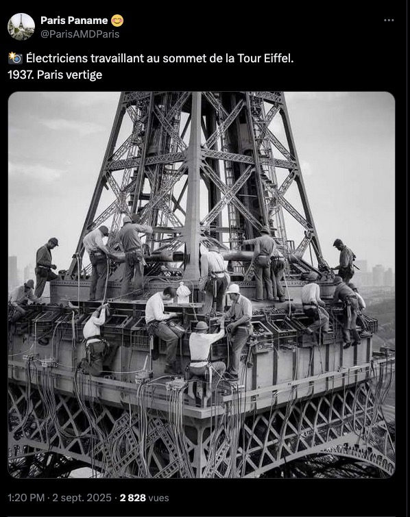 Nain_Portekoi's tweet image. Coucou @ParisAMDParis , je ne dis pas que cette photo est totalement bidon et sortie d'une IA, je voudrais juste savoir quels sont les gratte-ciel qu'on voit sur cette photo de 1937 ? La Défense ?