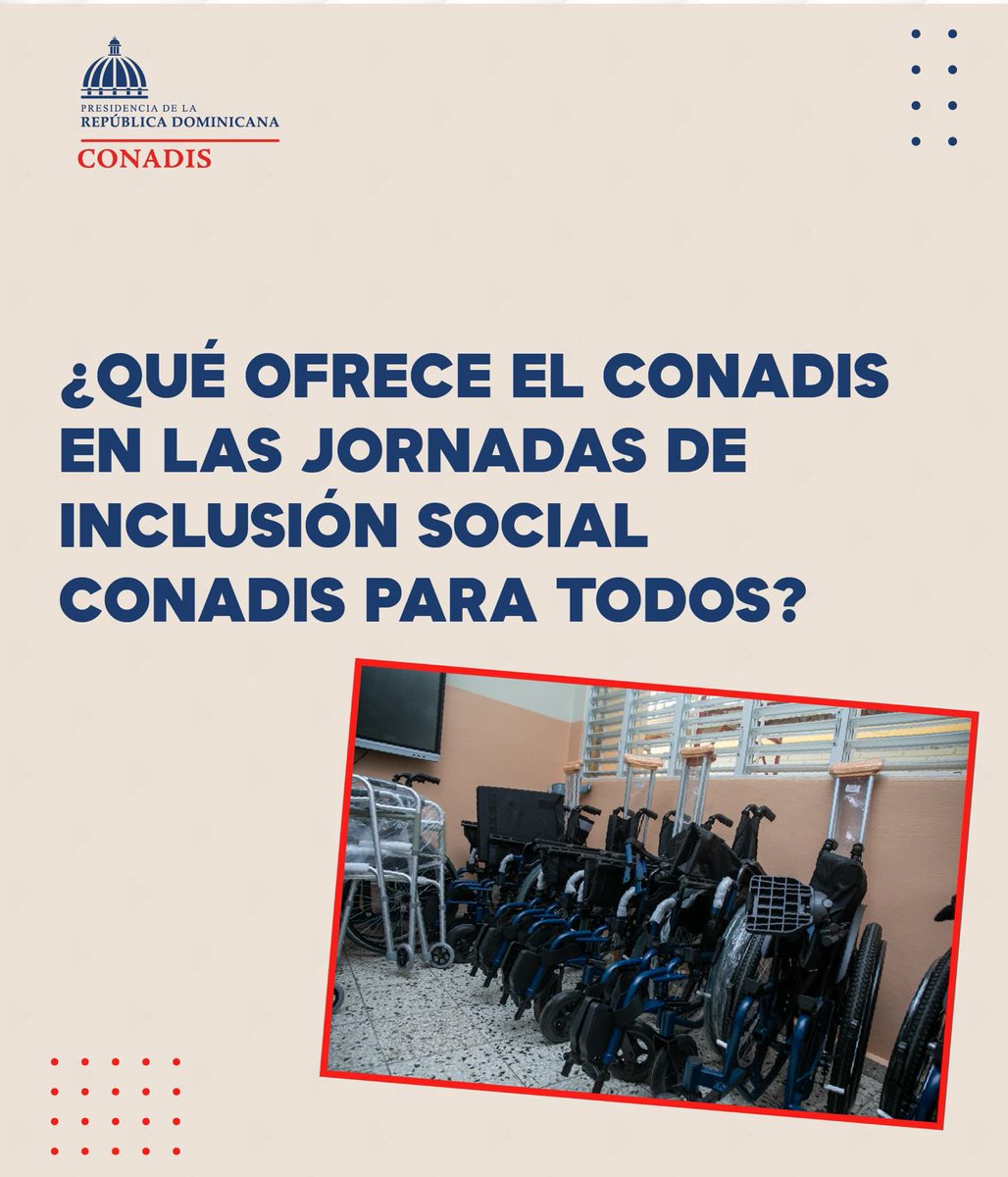 ConadisRD's tweet image. Las Jornadas de Inclusión Social CONADIS para Todos siguen llevando servicios, orientación y oportunidades a las personas con discapacidad y sus familias en todo el país.

👀 ¿Adivinas en qué provincia estaremos muy pronto?

#ConadisParaTodos #InclusiónRD #ConadisConTodos