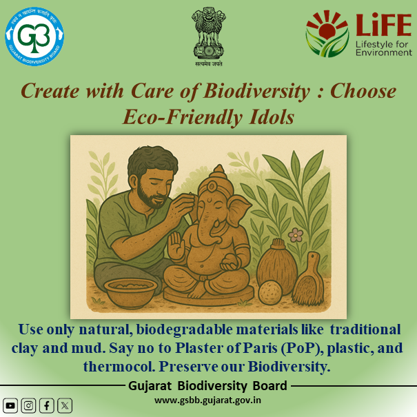 GujBiodiversity's tweet photo. Let’s embrace natural colors, clay idols, and green choices this festive season.
Because when we protect nature, we protect ourselves. 🌳🦋🐒🐦
💭 What’s your eco-friendly pledge this Ganesh Chaturthi?

#EcoFriendlyGanesh #Biodiversity #StopPollution #SustainableFestivals https://t.co/4PCfL8eADP