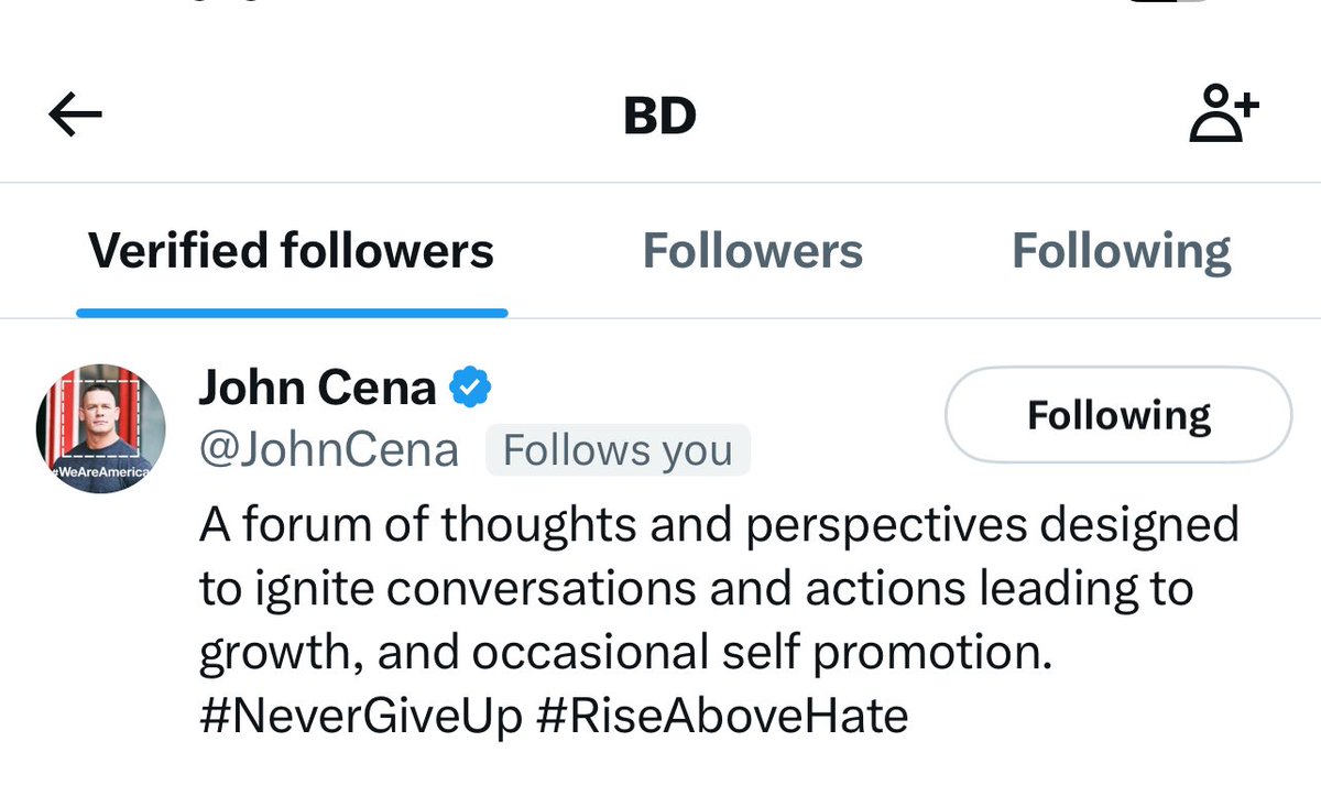 Wow, what an honor to be followed by John Cena! 

Guess he is eyeing XRP.